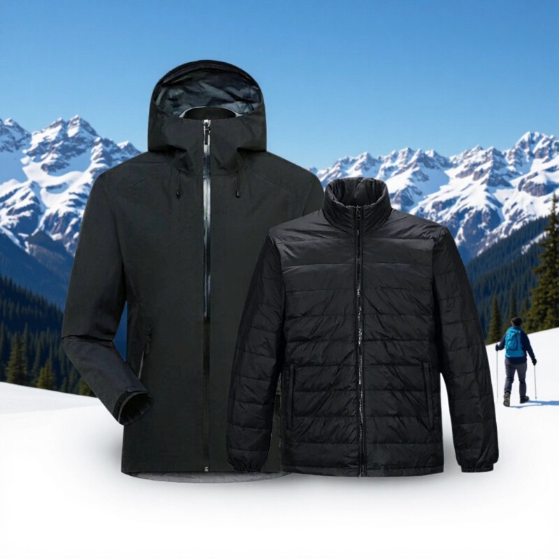 Beta Lt Hard-Shell Men's and Women's Three-In-One Windproof and Waterproof Jacket, Detachable Ski down Jacket, Breathable and Wear-Resistant