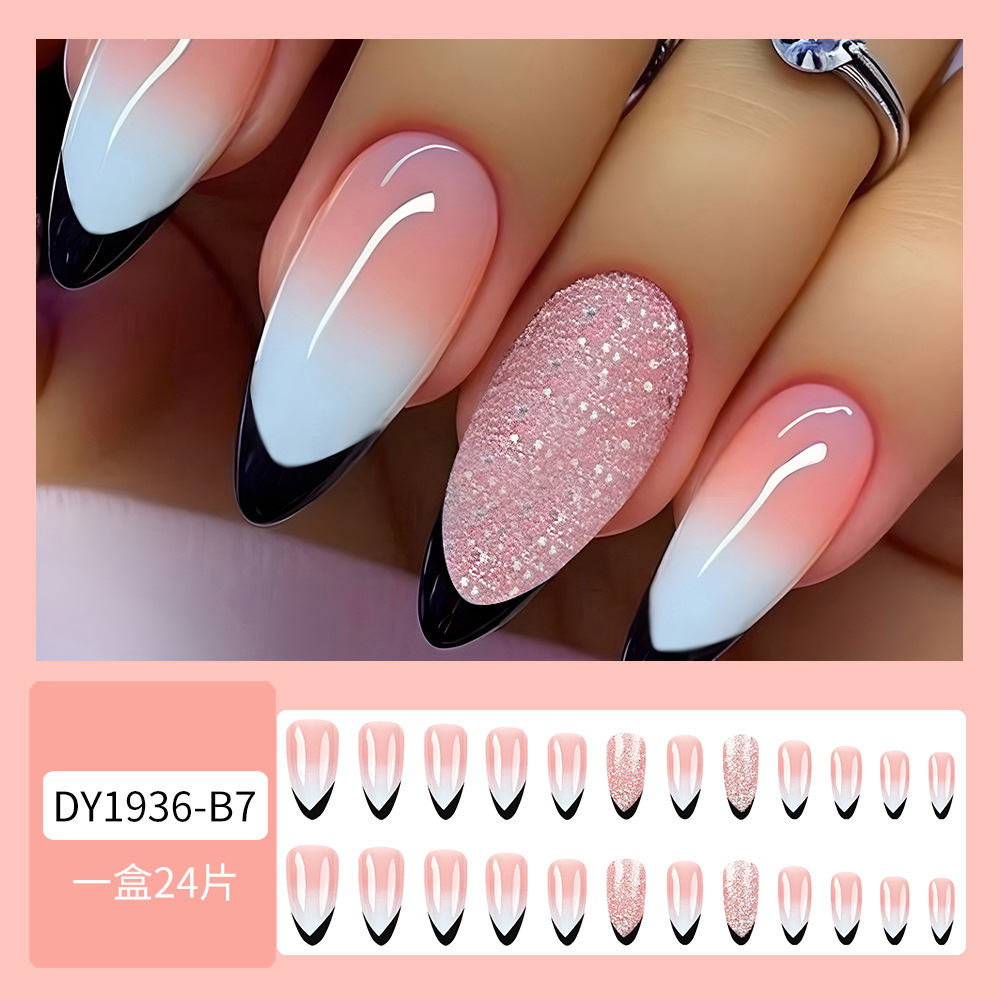 Puntas de uñas postizas de estilo europeo y americano, piezas de uñas desmontables de longitud media, uñas usables, puntas de uñas puras y elegantes.
