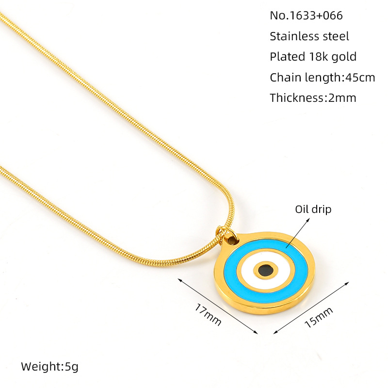Collar de ojo de diablo de acero de titanio transfronterizo femenino INS moda europea y americana diseño de nicho ojo colgante joyería cadena de clavícula