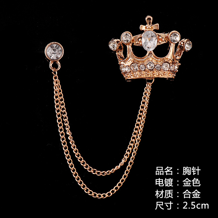 New fashion style crown chain brooch Eur...