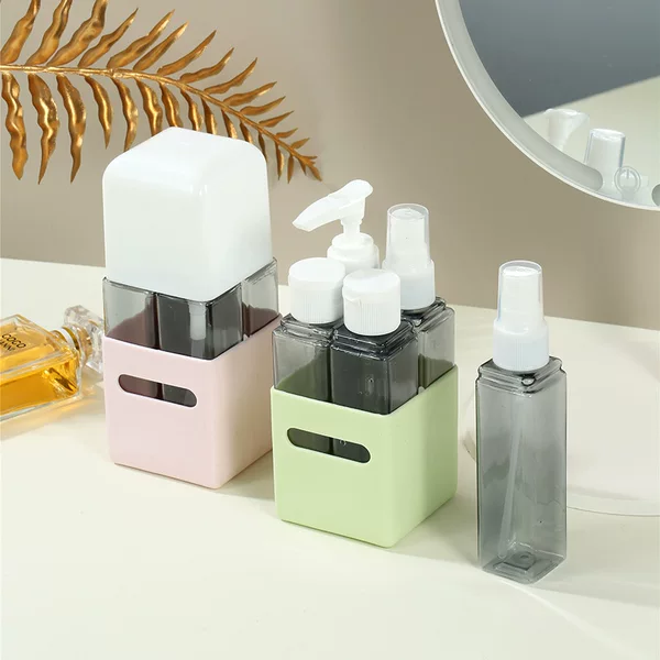 Cross-border Hot-selling 4-in -1 Travel Bottle suit Shampoo Body Soap Spray Lotion Bottle Wash Set Bottle