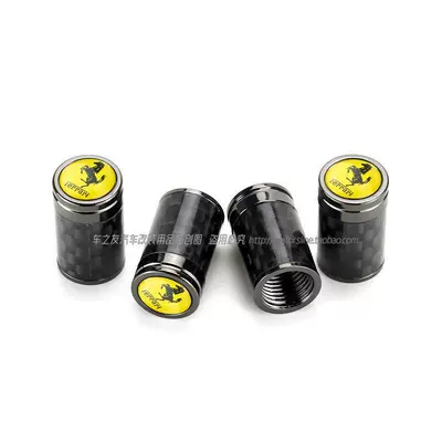 valve, tire valve caps, F12 valve - carbon-fiber-titanium-black-ferrari-valve-caps-4-pieces