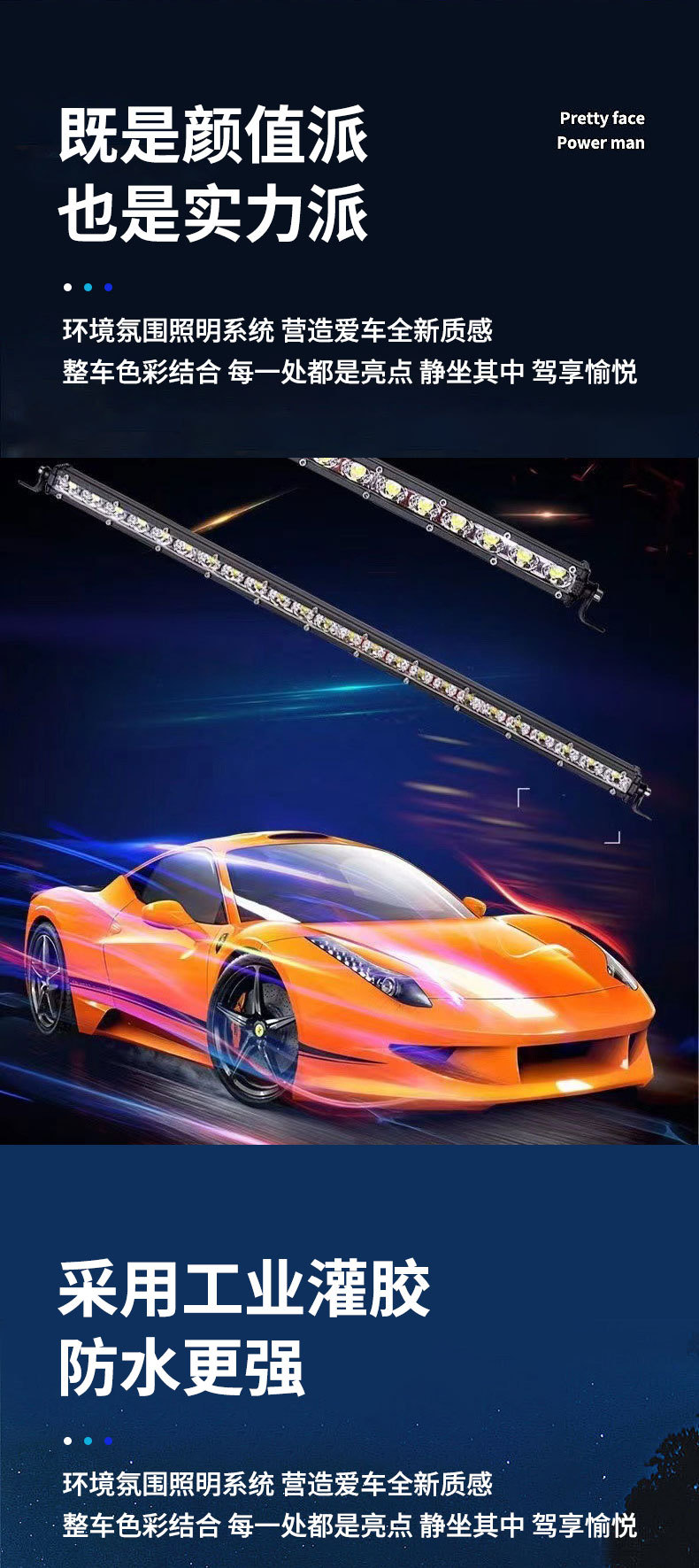 Highlight LED Thin Single Row Long Strip Spotlight Truck Engineering Off-road Vehicle Refit Lights 12V24V Truck Lights