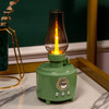 New private model kerosene light Bluetooth speaker retro FM wireless radio U disk plug -out card outdoor night light audio