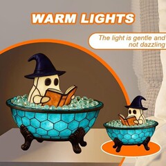跨境Ghost Bubble Bath Lamp万圣节装饰幽灵泡泡浴灯树脂工艺摆件