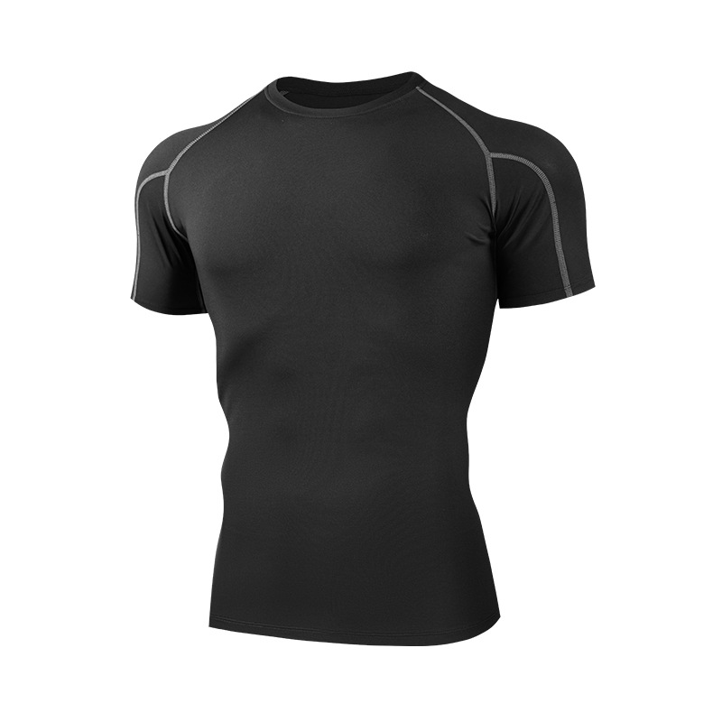 High-end personalizado gris rápido secado ropa de fitness poliéster camiseta deportiva hombre cuello redondo mangas cortas camiseta oem fábrica