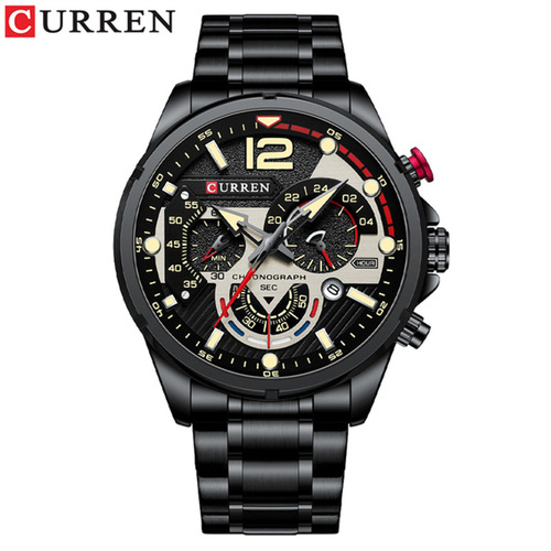 Curren 8395 new men's business watch waterproof quartz calendar six-pin multi-function luminous men's watch