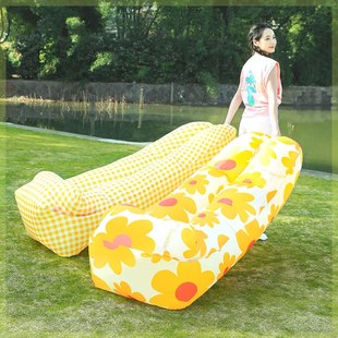 Outdoor Lazy Inflatable Sofa Air Mattress Single Recliner Portable Camping Lunch Break Music Festival Camping Supplies