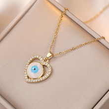 项链女 网红跨境天使之眼气质微镶钻项链风ins网红锁骨链配饰批发