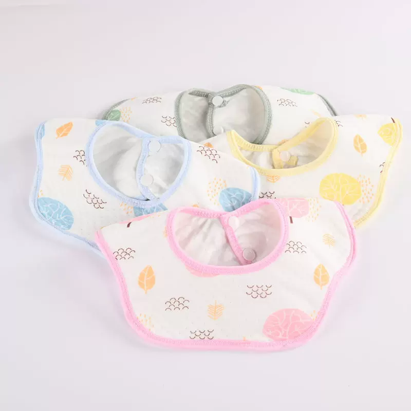 口水巾婴儿纯棉围嘴 旋转新生围脖男宝宝防吐奶防水围兜女围脖式