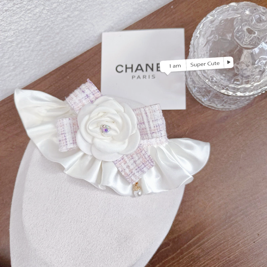 Scarf, eating bib, cute bow tie with bow, gold and silver