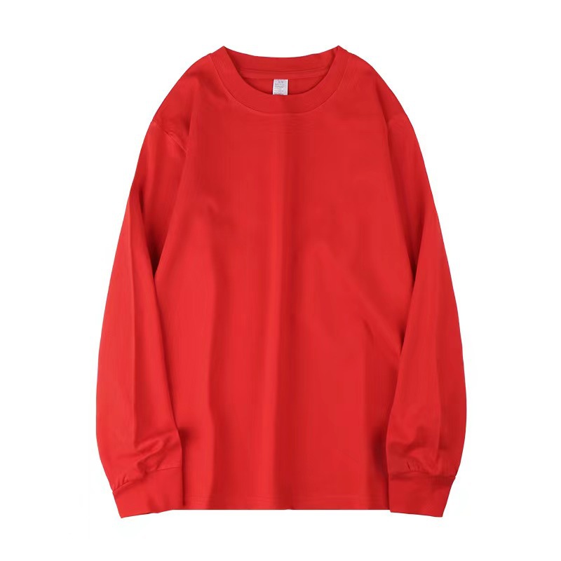 新作250gヘビーウェイト純綿ラウンドネック長袖Tシャツ メンズ トレンドブランド ファッション カジュアル ゆったり プリント 熱転写プリントトップス