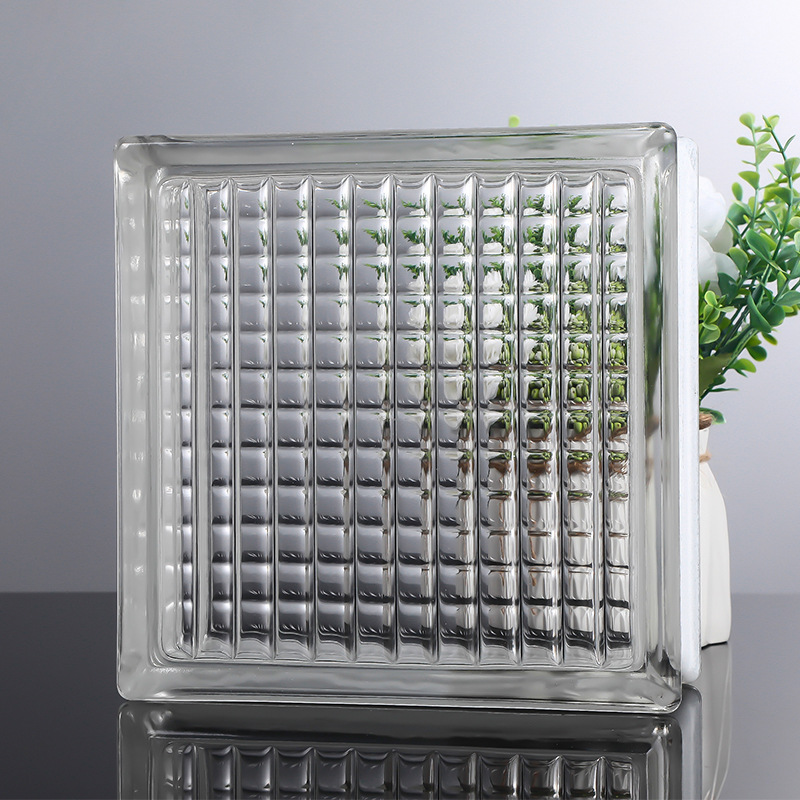 ladrillo de vidrio ultra blanco ladrillo de cristal pared de partición transparente baño opaco ladrillo hueco de patrón solar rojo