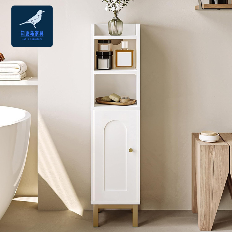 Popular Adjustable Shelf Corner Floor Cabinet for Narrow Spaces, Bathroom Cabinet, Gap Storage Cabinet with Doors