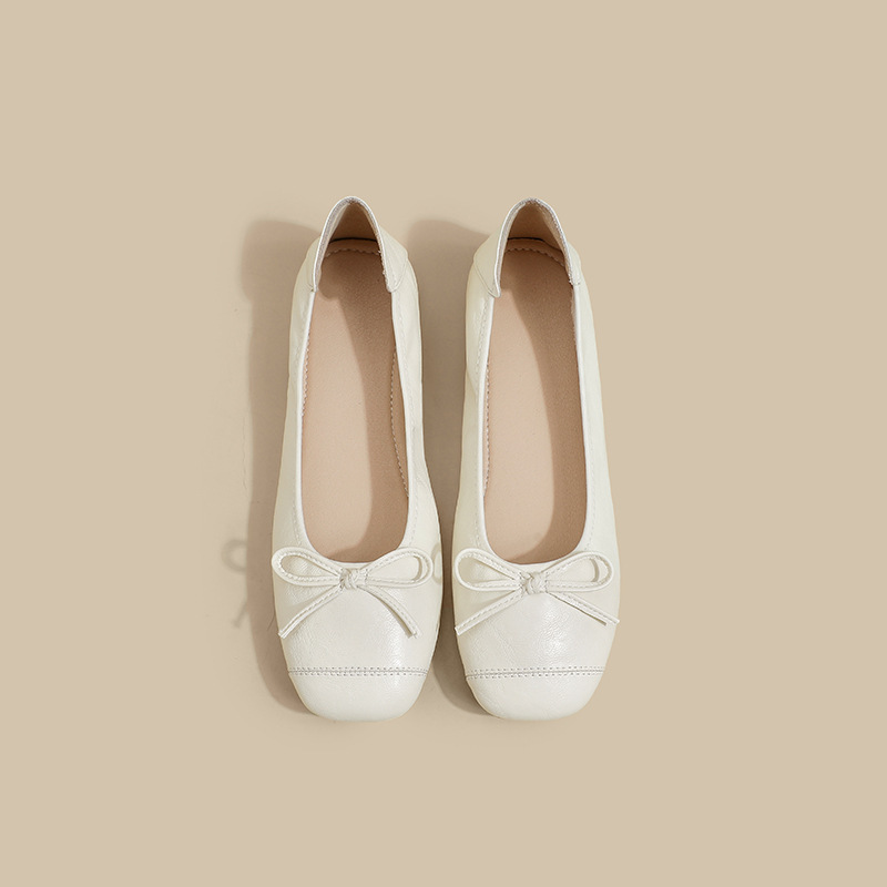French Flat Ballet Shoes for Women Summer 2025 Spring and Autumn New Soft-Soled Egg Roll Shoes Large Size Women's Shoes