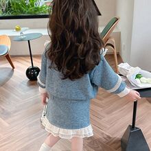 女童香风套装春秋2025新款网红儿童洋气两件套名媛风炸街洋装女宝