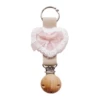 With bow, apricot, wooden, fuchsia