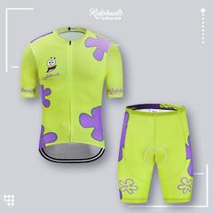 海綿寶寶夏季騎行服短袖冰涼透氣速干牛奶絲男女自行車服公路單車