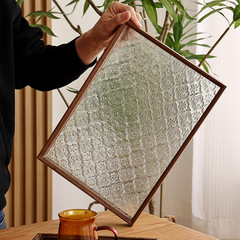 Wooden Tea Tray Household Glass Tea Set Plate Fruit Plate Luxury Modern Simple Begonia Flower Retro Pastry Coffee Tray