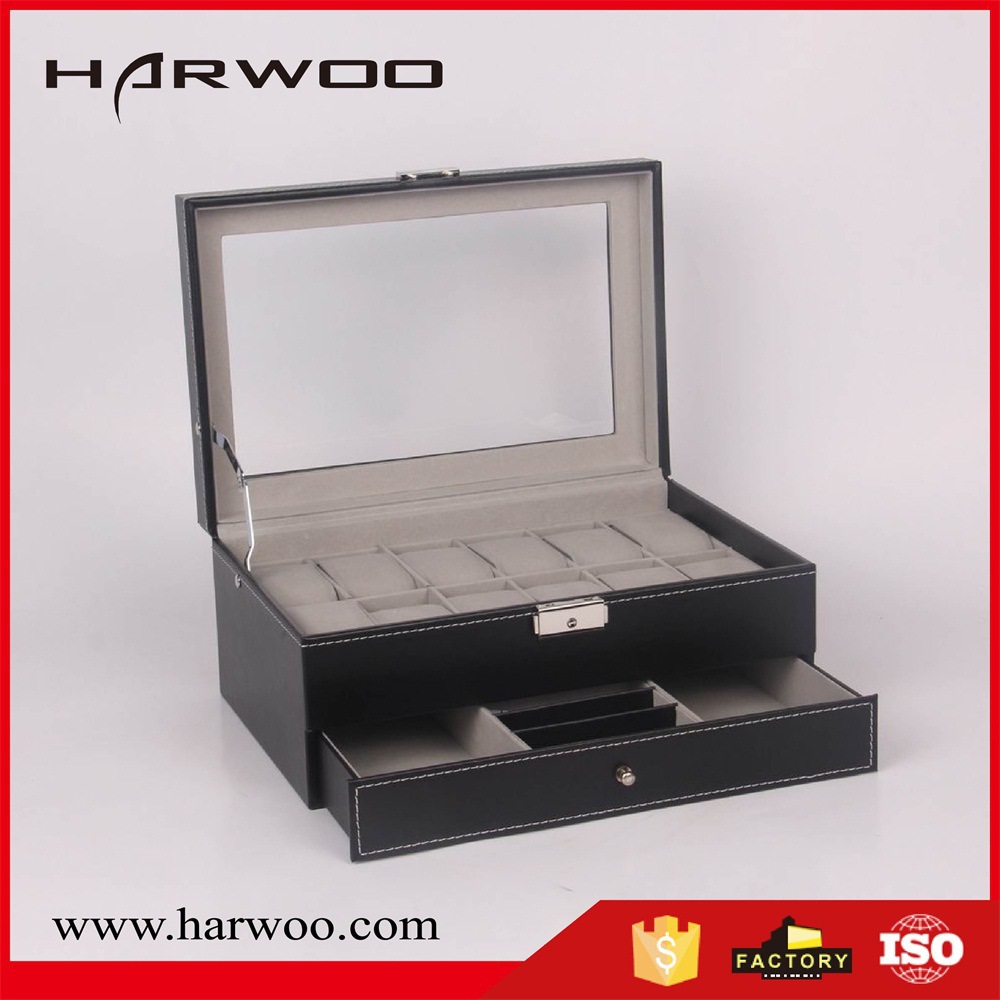 现货批发饰品手表盒首饰盒戒指耳环多功能珠宝收纳箱手表首饰箱