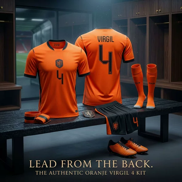 2026 USA-Canada-Mexico No. 4 Van Dijk jersey, Depoe orange No. 21 De Jong World Cup Netherlands home football jersey