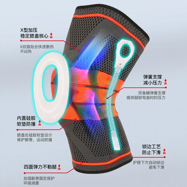 Cross-Border Wholesale Knee Pads for Sports, Dance, Fitness, Silicone Spring Warm Supplies, Cycling, Running, Basketball and Mountaineering Protective Gear