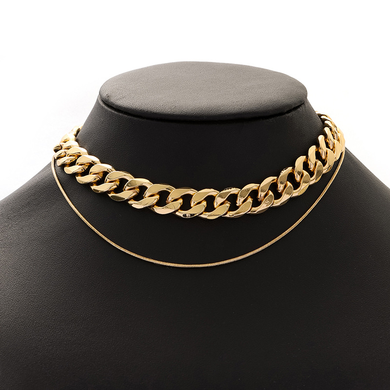 Creative Bar Cuban Big Gold Chain Hip Hop Men's Necklace_voghion.com
