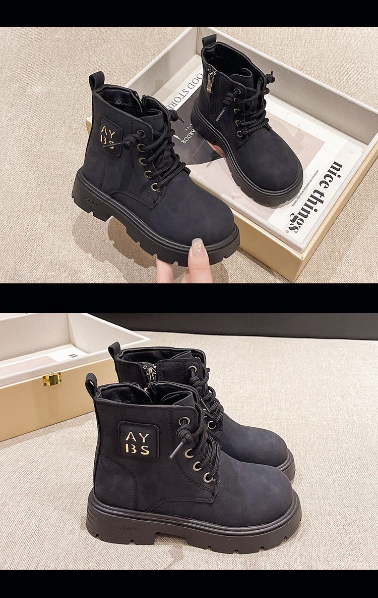 Kinder Leder Martin Boots Für Mädchen Und Jungen Herbstschuhe_voghion.com