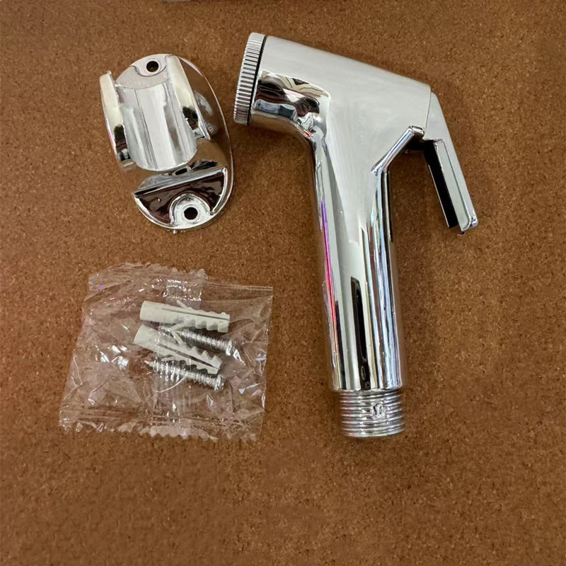 Grey high-pressure spray gun companion, bathroom flushing, handheld nozzle, toilet, feminine wash, small showerhead undefined