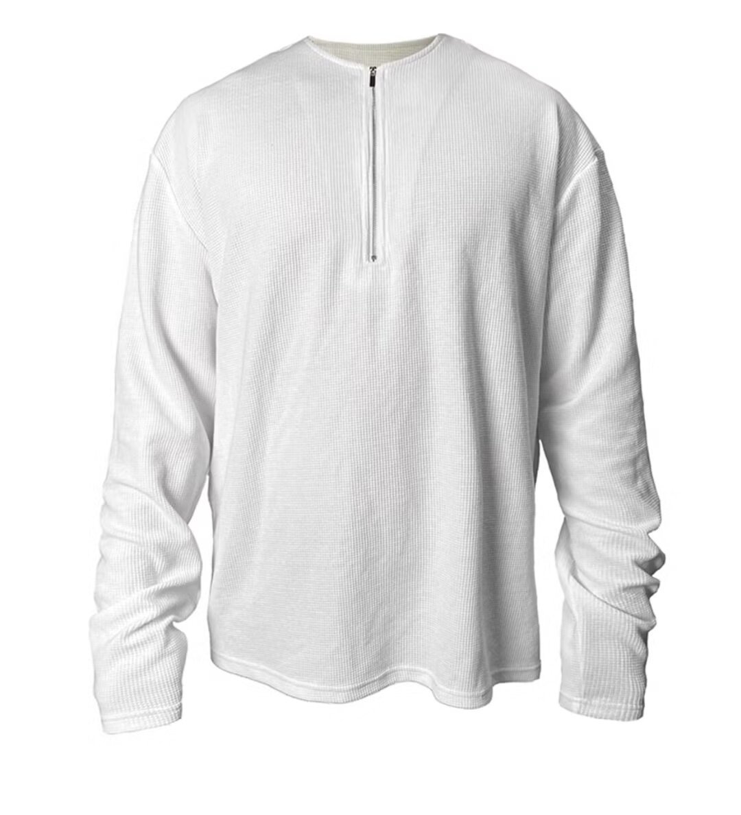 Sweat à capuche zippé en coton gaufré pour homme coupe large_voghion.com