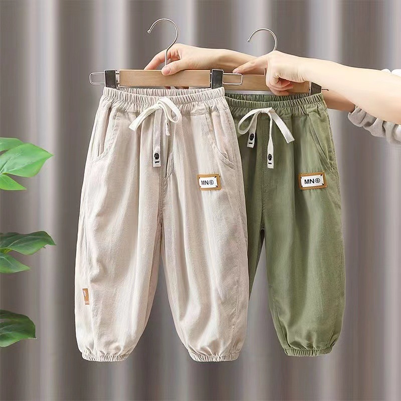 Boys' Pants Spring and Autumn Thin Summer 2025 New Children's Summer Cotton Casual Pants Baby Mosquito-Proof Long Pants