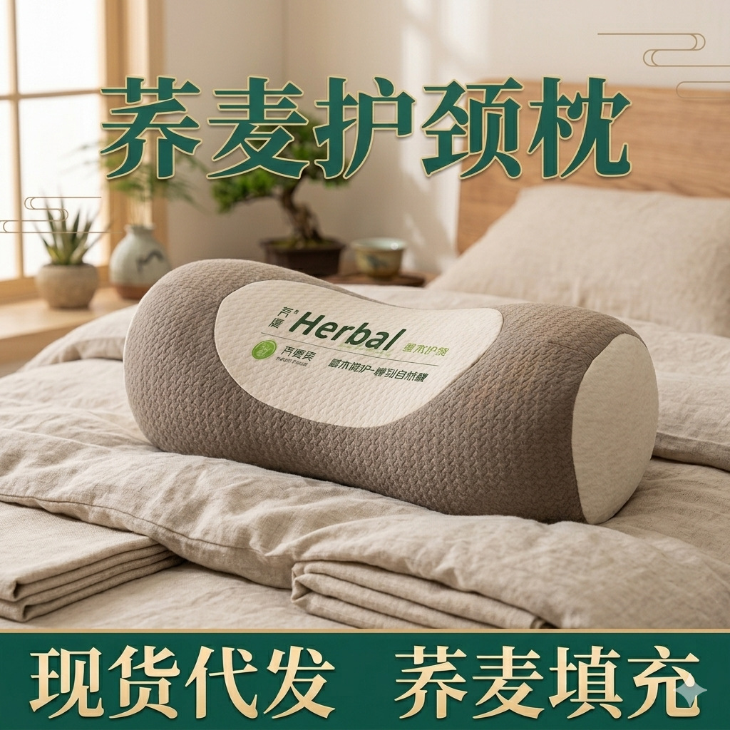 荞麦壳枕头枕芯睡眠颈椎枕头荞麦护颈枕儿童成人元宝荞麦枕头批发