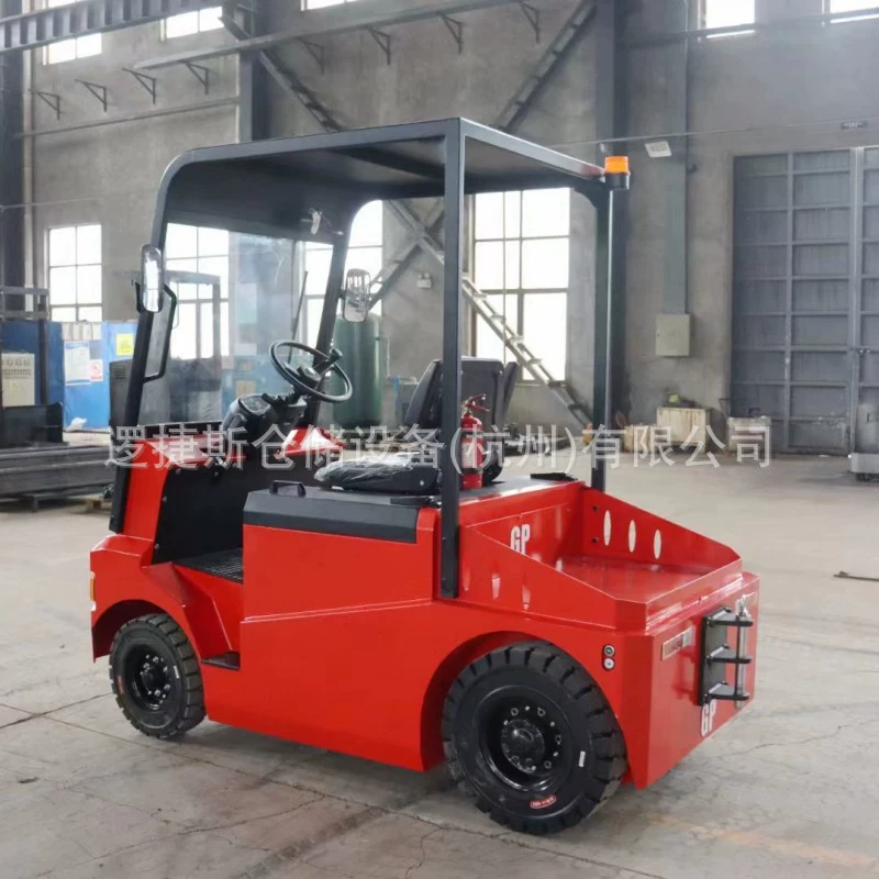 Электрический тракторный четырехколесный автомобиль 8-15 тонн полностью закрытая кабина заводской склад погрузочно-разгрузочного прицепа