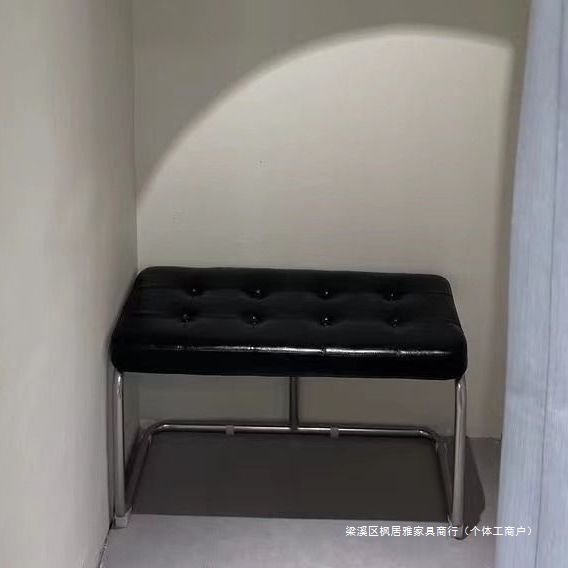 北欧不锈钢换鞋凳家用长条凳衣帽间简约床尾凳铁艺玄关脚凳长彭泉