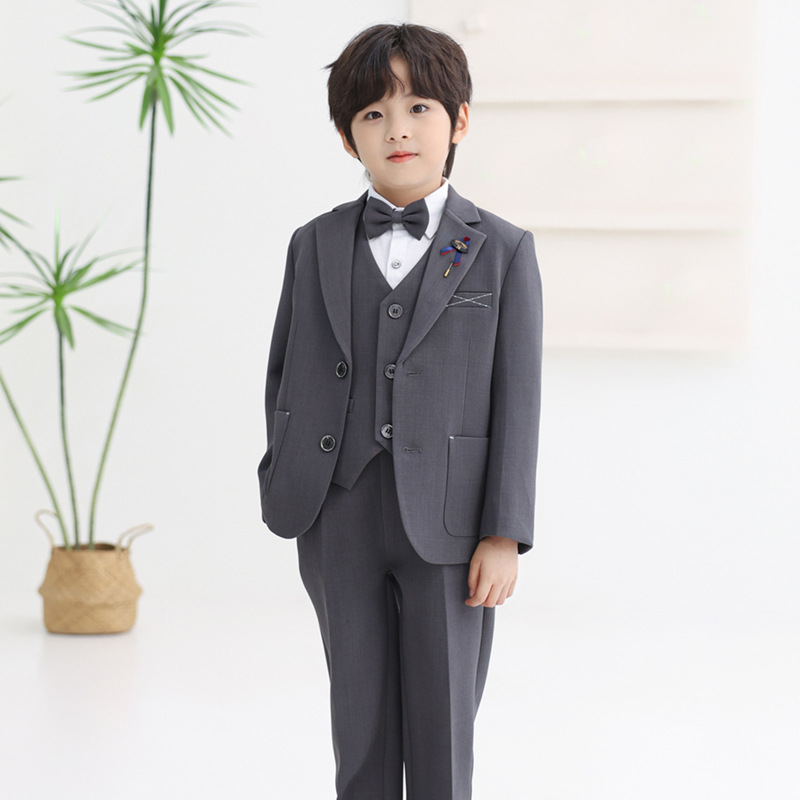 Children's Suit suit Boys' Little Suit Host Speech Piano Acoustic Suit Flower Children's Wedding One Year Old Birthday Dress