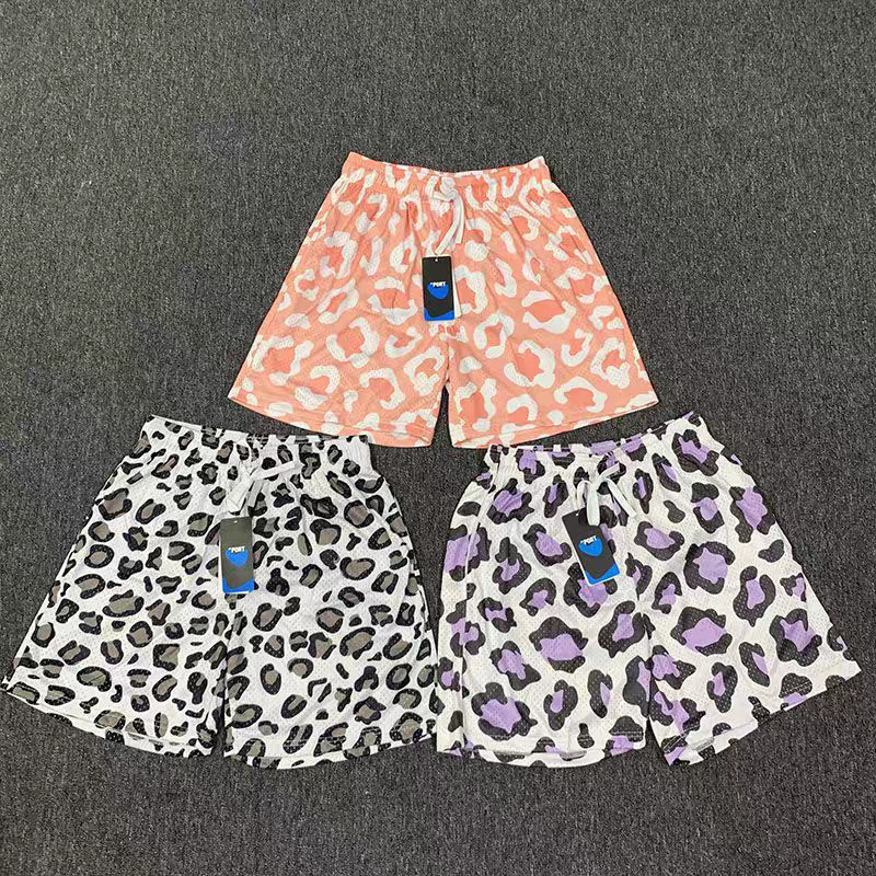 Summer American-Style Basketball Leopard Print Shorts Trendy Brand Quick-Dry Loose Running Training Mesh Breathable Sports Shorts Summer American-Style Basketball Leopard Print Shorts Trendy Brand Quick-Dry Loose Running Training Mesh Breathable Sports Shorts
