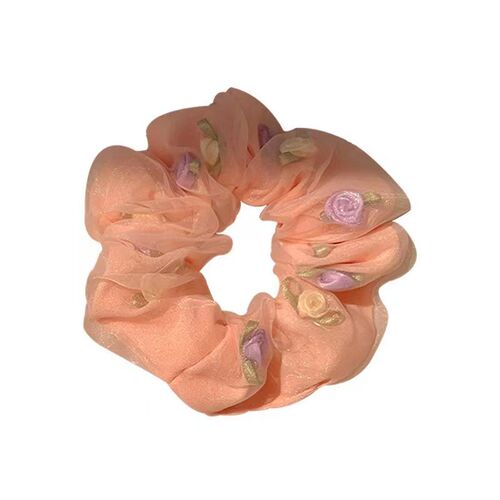French Cream ~ Floral Exquisite Hair Tie Hair Accessories Highly Elastic Short Hair Accessories Back of the Head Hair Tie Korean