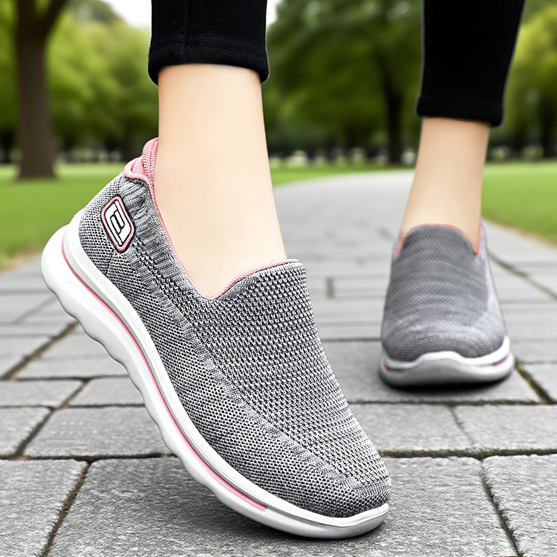 Zapatos de otoño para mujer, cómodos y transpirables, zapatillas sin cordones para personas de mediana edad y mayores, zapatos para caminar informales de suela blanda y antideslizantes, dropshipping.