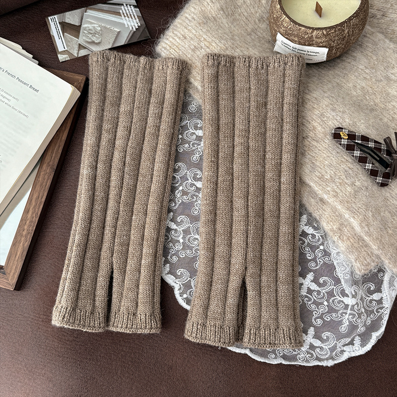 Kadınlar İçin Bacak Isıtıcıları Bootshang Pamuklu Çoraplar Genişletilmiş Düz Renk Yığın Çoraplar Retro Dikey Çizgili Bölünmüş Örme Sıcak Baldır Kalın Bacak Kolları_voghion.com