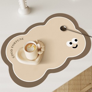 Cartoon style leather placemat waterproof oil-proof small table mat dining table insulation mat Hotel plate mat light luxury style Western placemat