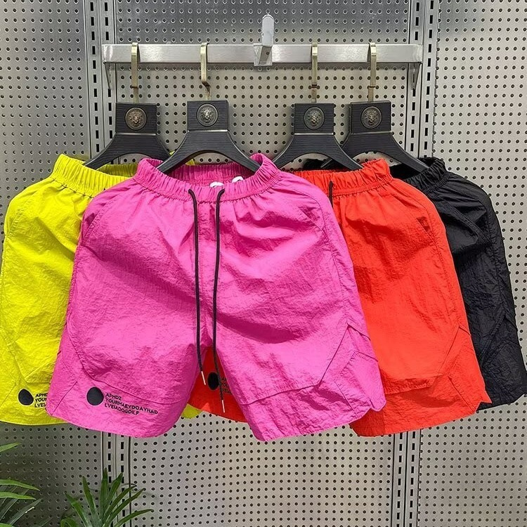 Summer Simple Versatile Quick-Dry Casual Shorts Men's Fashion Loose Five-Point Shorts Korean Version Trendy Breathable Beach Shorts