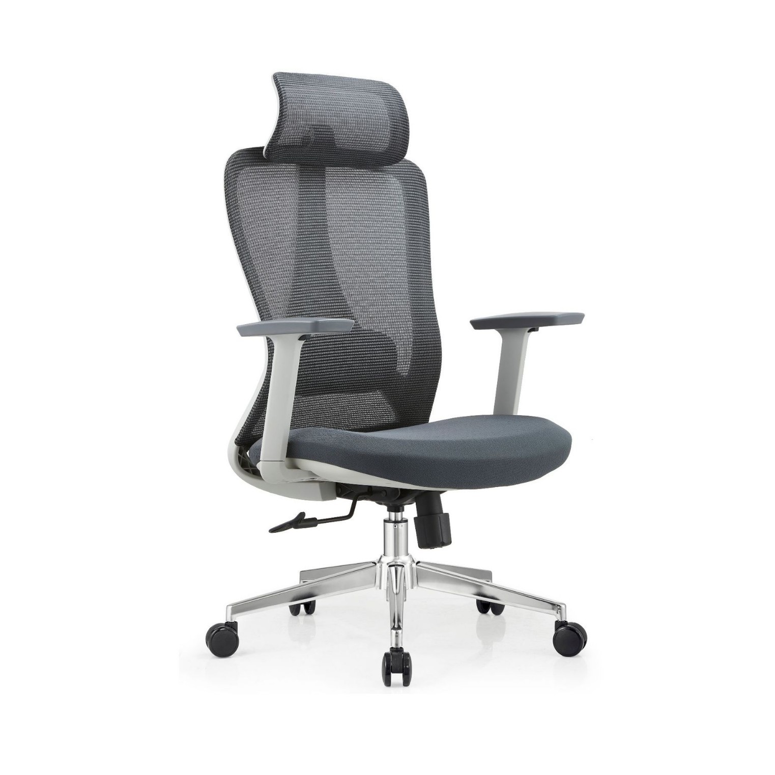 017-28 - S023A * marco gris negro (algodón de alta espalda + pasamanos de elevación + tres marchas de chasis + pie de chapa de asiento) 72 * 35 * 64 * 16