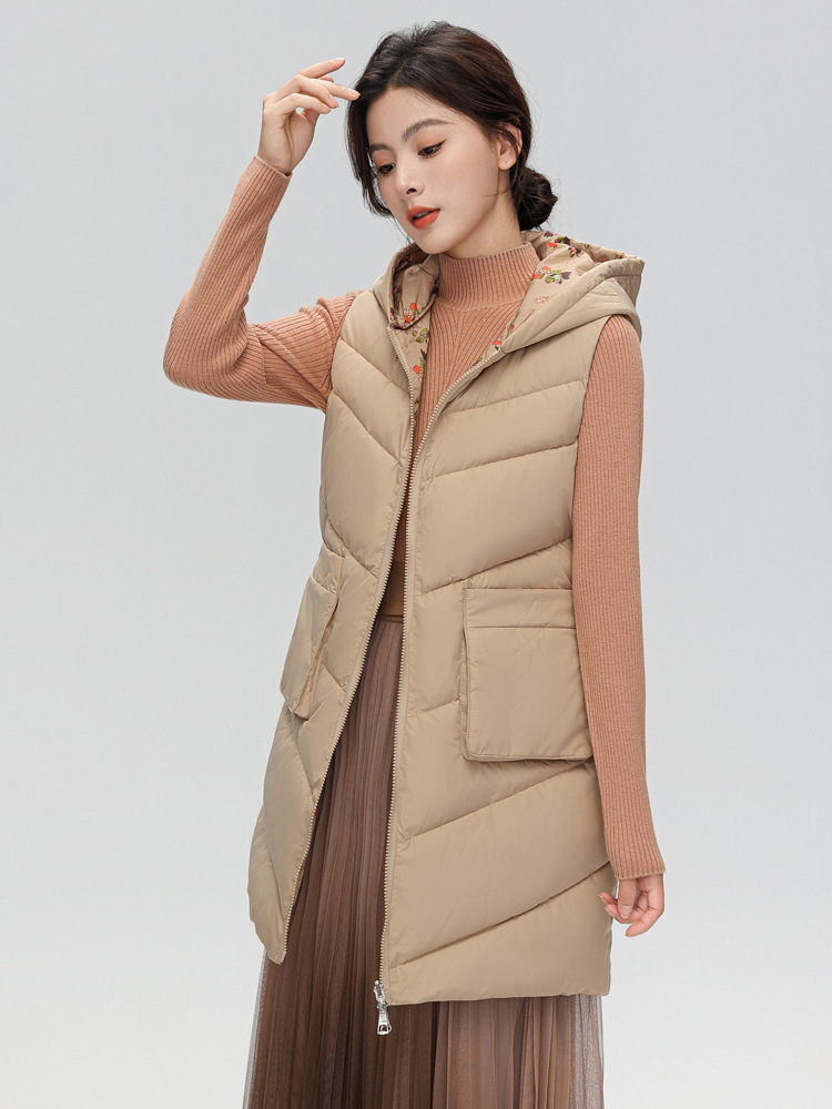 Tragen kapuze baumwolle weste auf beiden seiten zu halten frauen warm in herbst winter, 2023 neue Koreanische version mit verdickt und_voghion.com