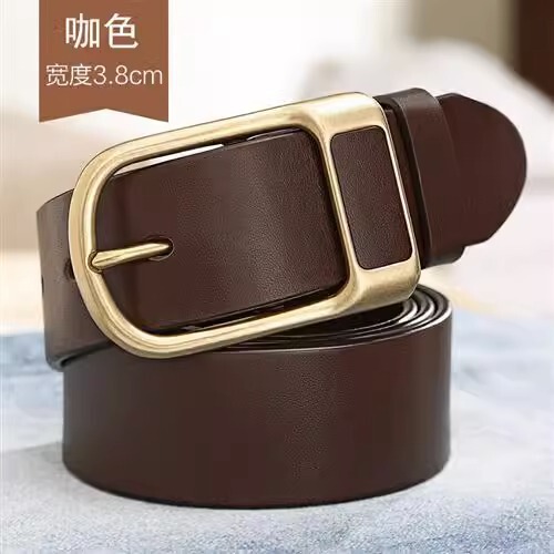 New Paul Leather Strap with Pin Buckle, Stylish Leisure Belt for Middle-Aged Men, Jeans Compatibility