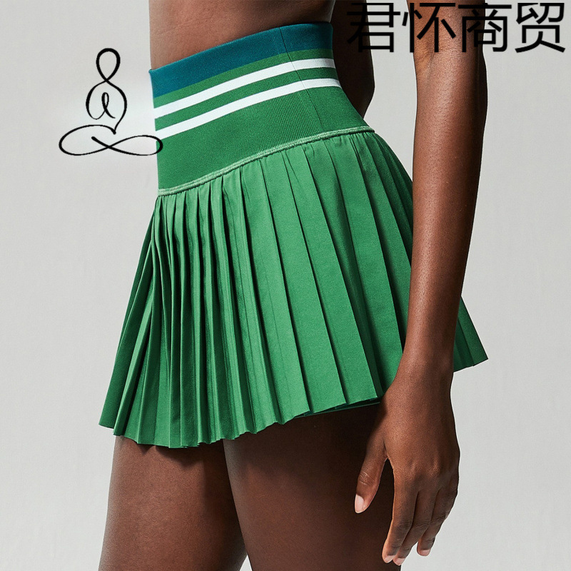 Alo European and American Outdoor Quick-Drying Sports Skirt High-Waist Anti-Exposure Fake Two-Piece Fitness Tennis Skirt Golf Skirt