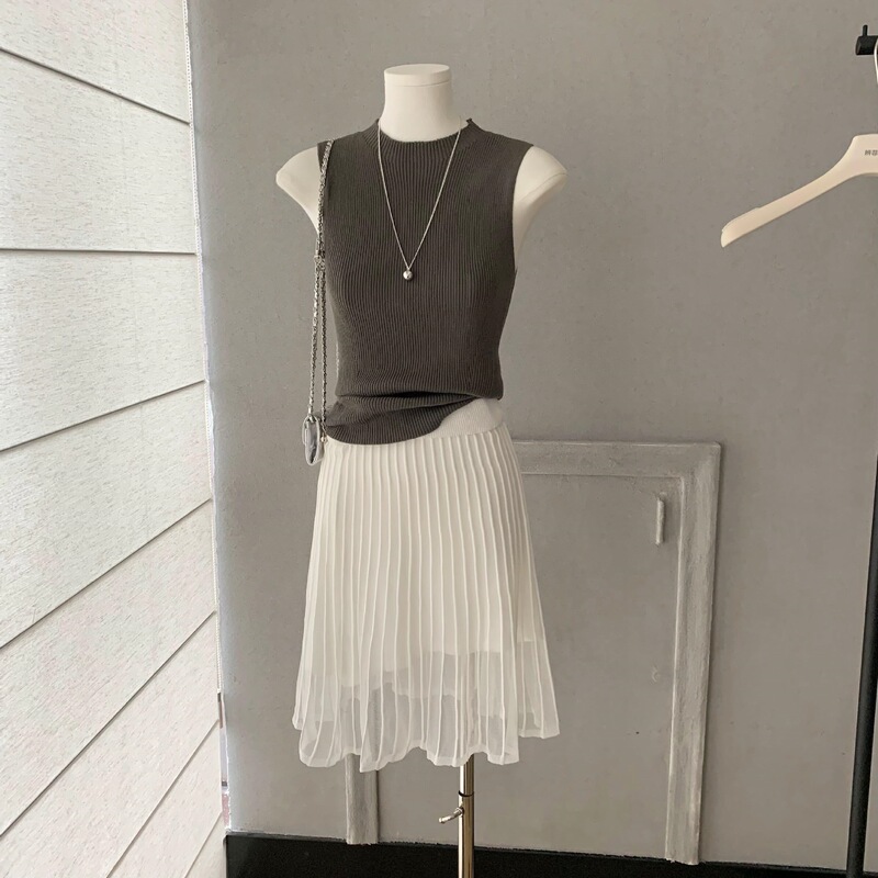 Private Label Vest Ultra-Fine Yangzi Yarn Merino Wool Knit Half-Turtleneck Vest