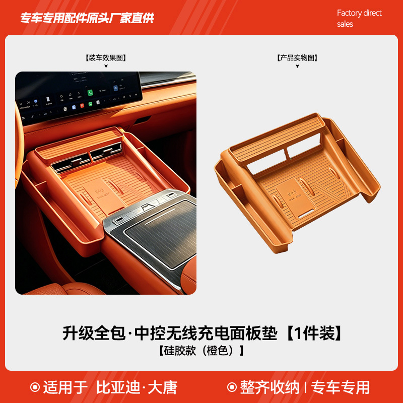 Upgraded all-inclusive wireless charging panel pad [silicone style (orange)] 1 piece