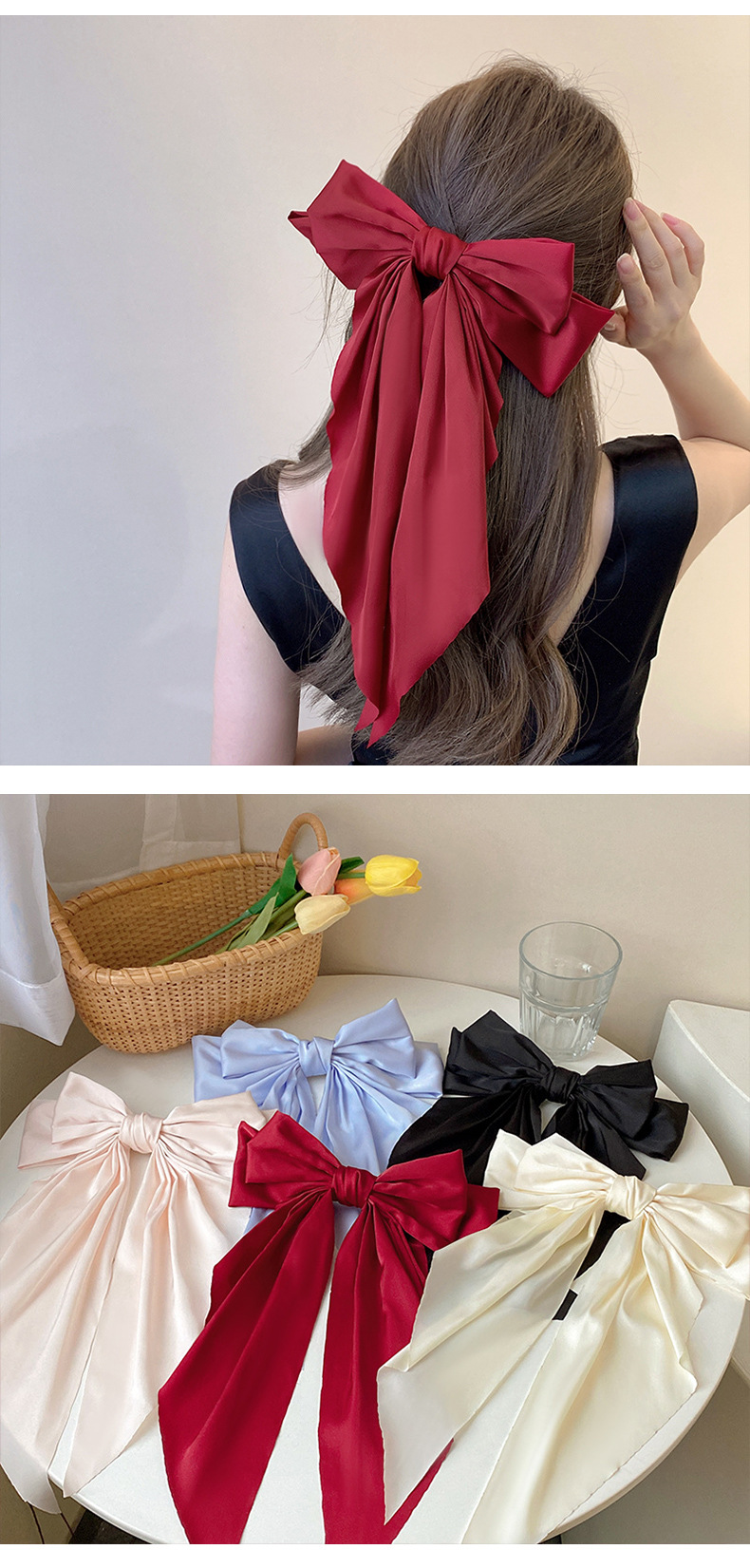 Frau Süss Einfacher Stil Bogenknoten Tuch Haarklammer display picture 7