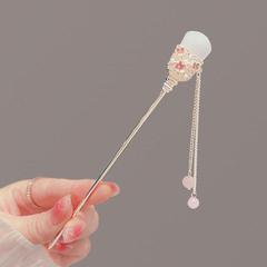 古風髮簪盤發玉石髮簪日常百搭漢服復古旗袍簪中國風頭飾髮飾品女