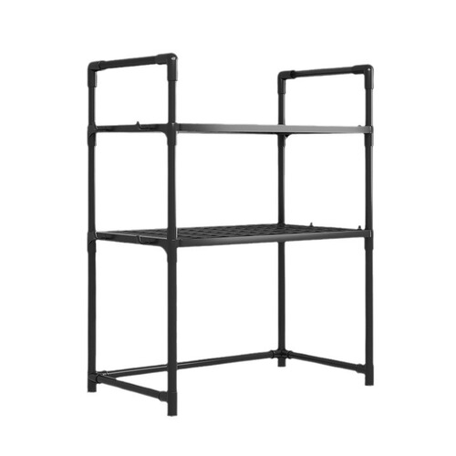 Kitchen with handle hooks, spice organizer rack, microwave shelf, widened and thickened oven, bread machine shelf